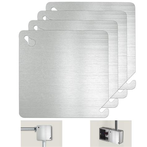 4 in. square metal electrical box flat cover|4x4 metal electrical box cover.